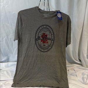 Unique St. Louis Graphic Gray T-Shirt w/ bottle opener inside shirt! Men’s, XL